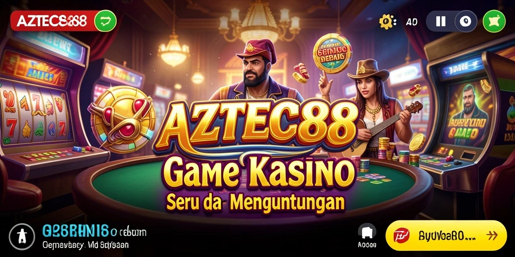 Screenshot utama AZTEC88 menampilkan gameplay Kasino yang menarik dan interaktif.
