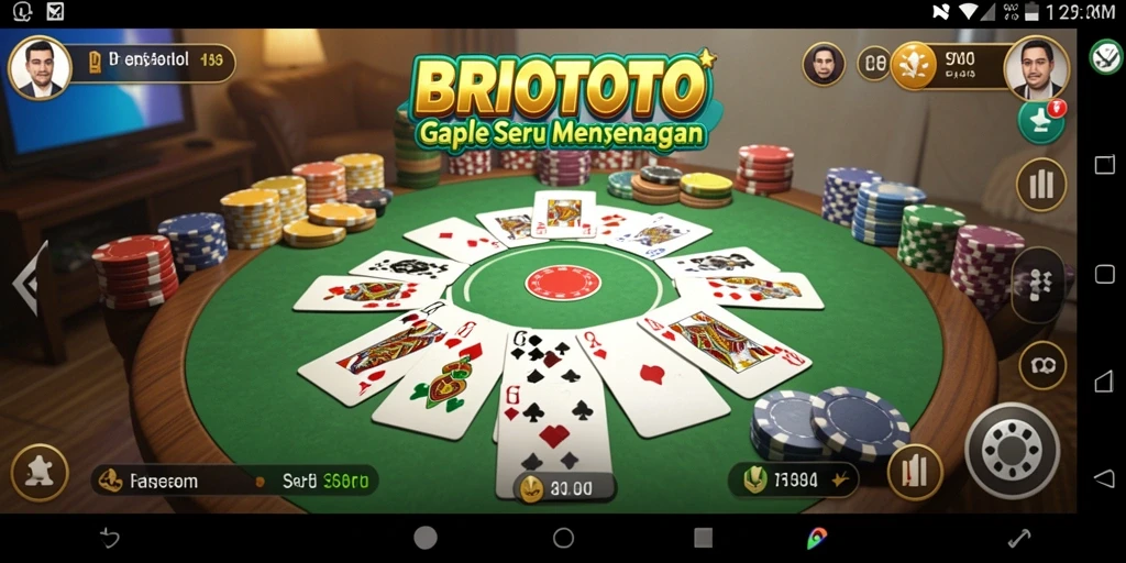 Tampilan gameplay seru BRIOTOTO yang menampilkan papan Gaple.
