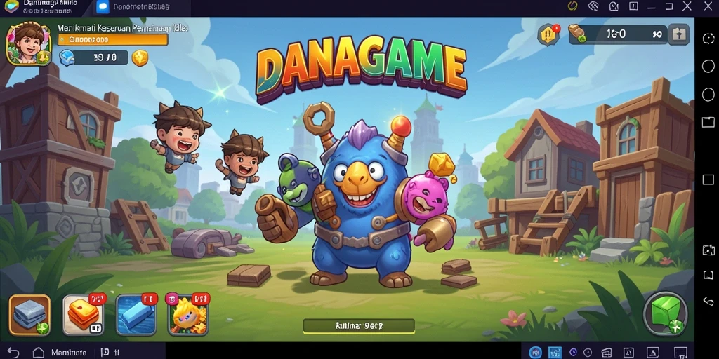 Tampilan gameplay menarik dari DANAGAME yang menampilkan karakter dan sistem Idle.