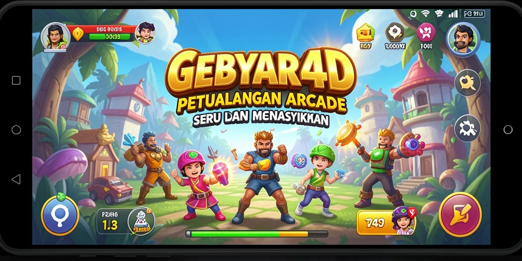 Gameplay seru GEBYAR4D dengan rintangan menarik.