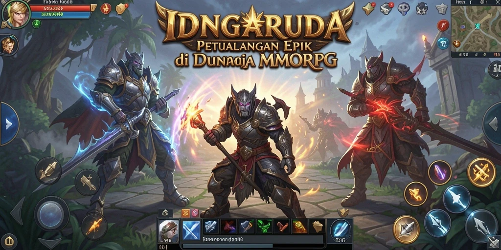 Screenshot gameplay IDNGARUDA menampilkan pertarungan seru di dunia MMORPG.