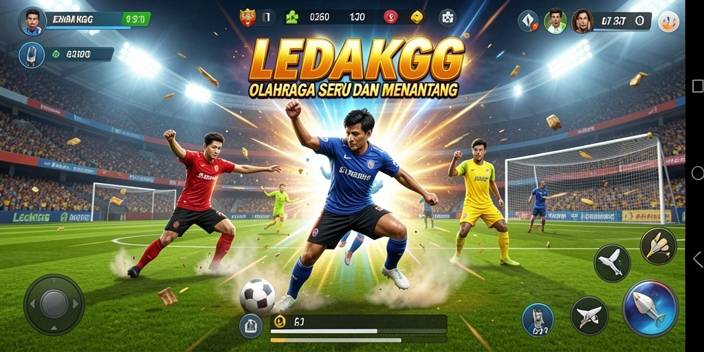 Tampilan menarik dari gameplay olahraga di LEDAKGG.