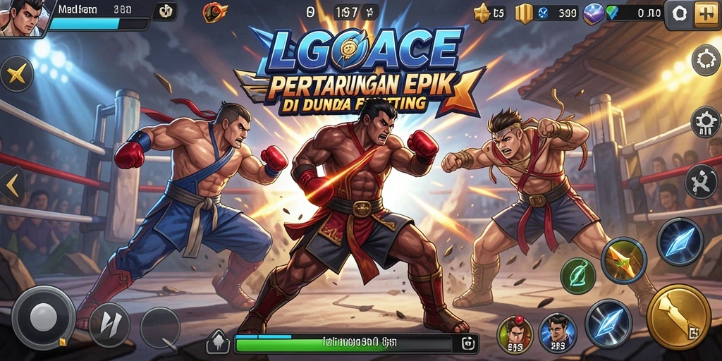 Screenshot LGOACE menampilkan aksi bertarung yang seru.