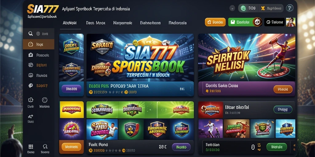 Tampilan utama SIA777 dengan antarmuka sportsbook yang menarik.